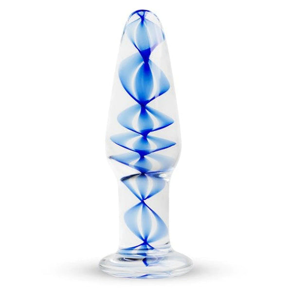 Glass Buttplug, Blue Spiral No. 23 - Your Perfect Moment