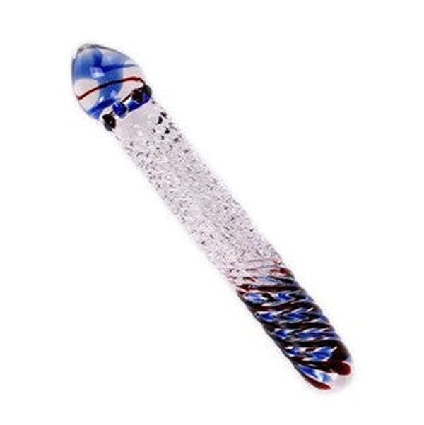 Glass Dildo Red & Blue Wand - Your Perfect Moment